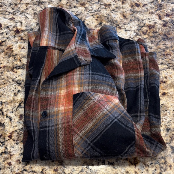 Plaid Flannel Shirt - Black and Brown - Picture 1 of 1